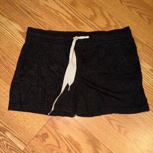 Women's Black Athletic Shorts with Drawstring